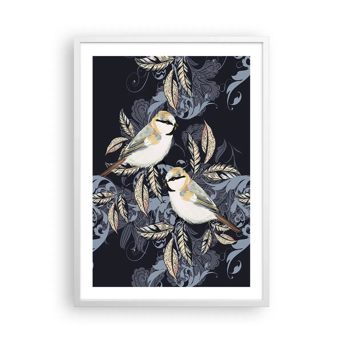 Plagát v bielom ráme - Žltomodrá pieseň - 50x70 cm