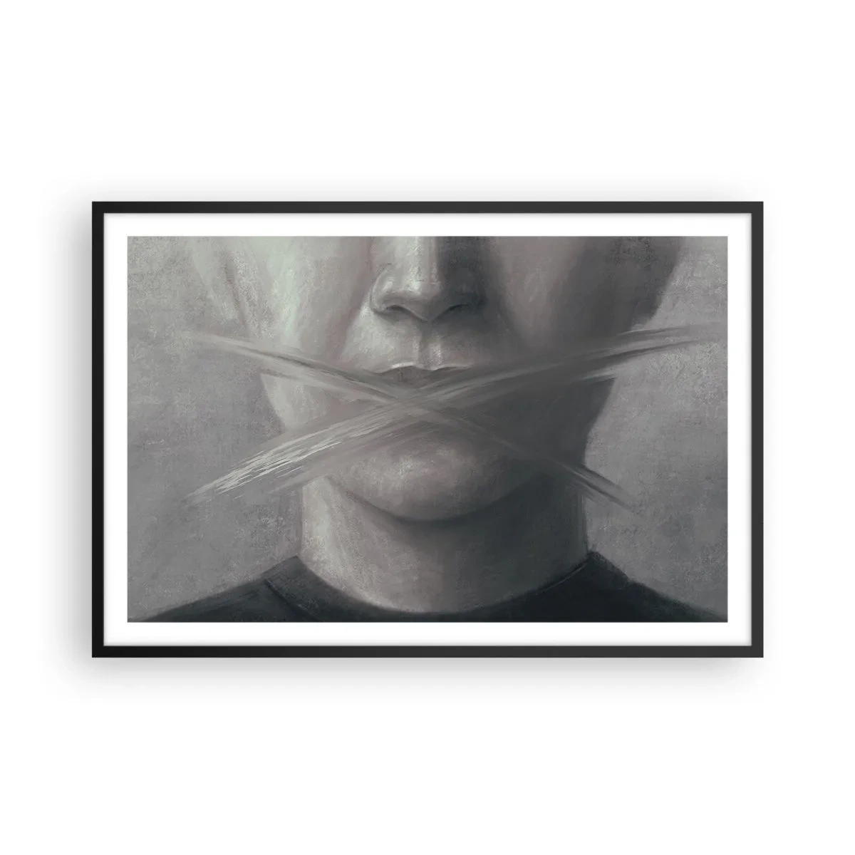 Plagát v čiernom ráme - Ani slovo - 91x61 cm