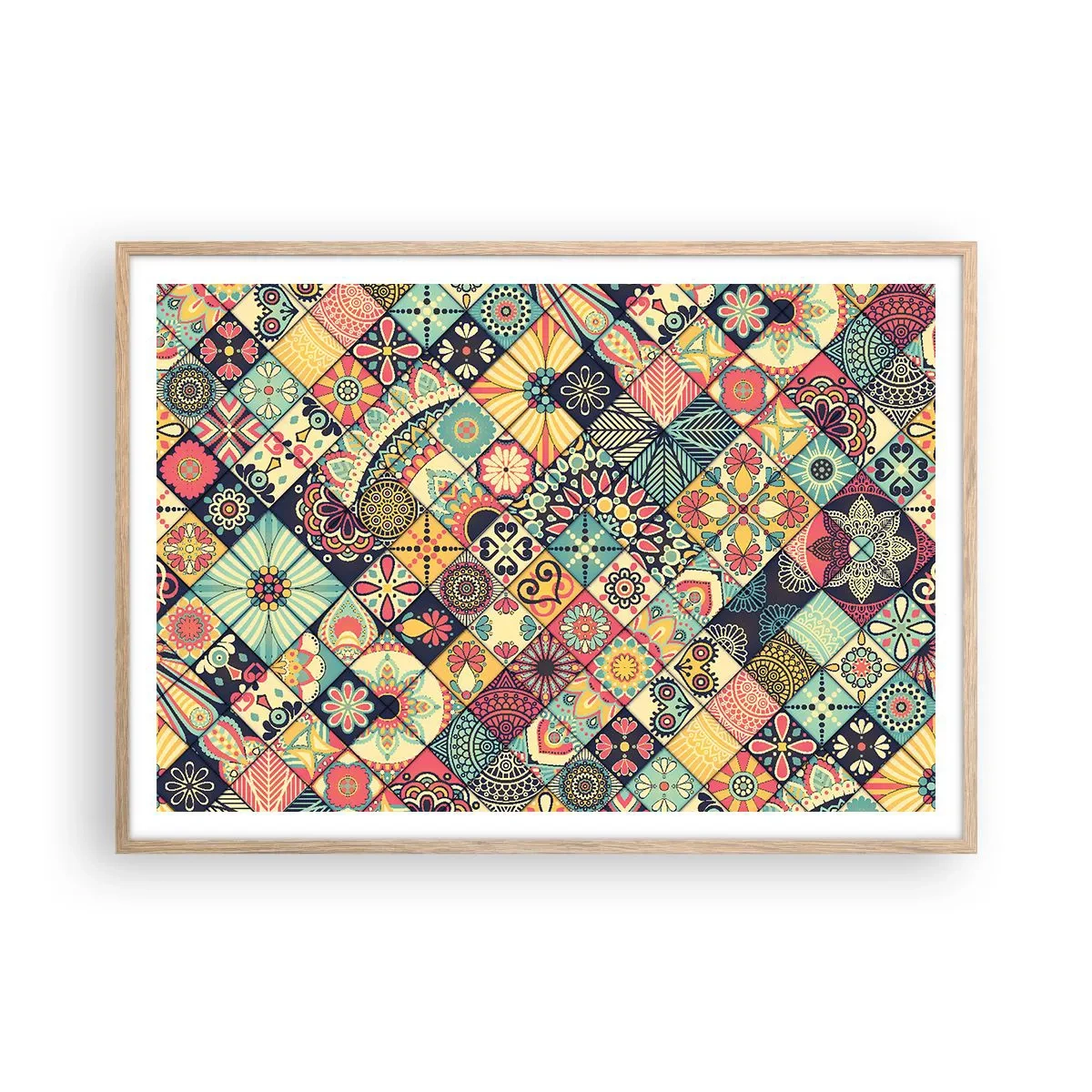 Plagát v ráme zo svetlého duba - Marocká vízia - 100x70 cm