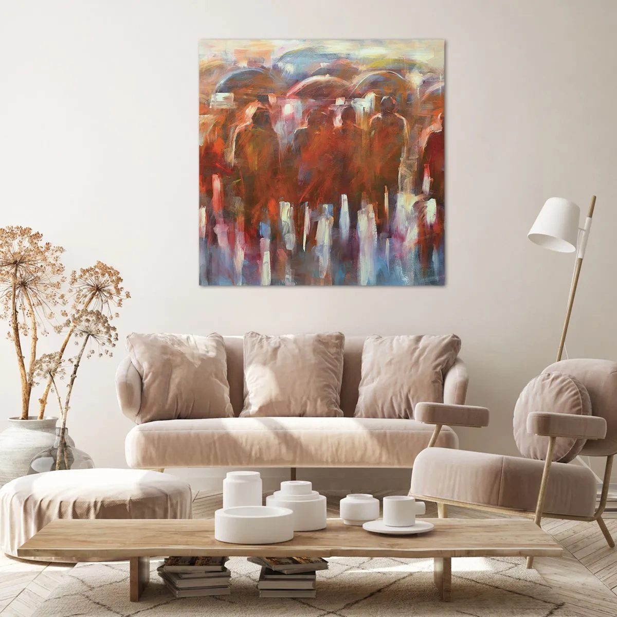 Obraz na plátne - Rovnocenní v daždi a hmle - 40x40 cm