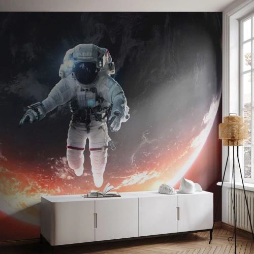 Fototapeta Premium Canvas - Môžem zostať ešte chvíľku? - Astronaut, Kozmos, kozmonaut - 100x70 cm
