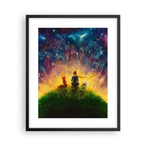 Plagát v čiernom ráme - Láska a priateľstvo - celý svet - 40x50 cm