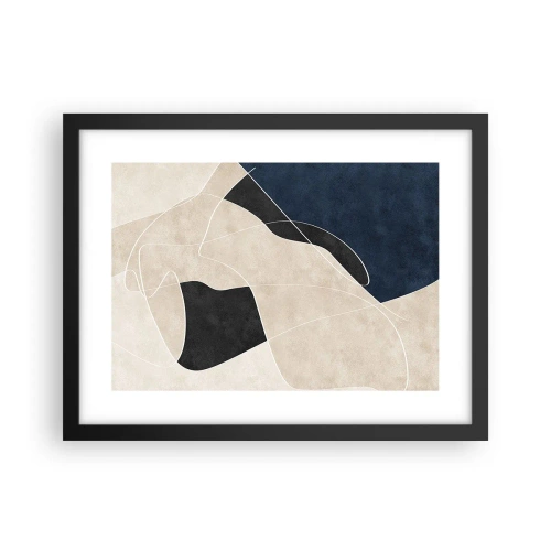 Plagát v čiernom ráme - Abstraktná kompozícia – kontrast farieb - 40x30 cm