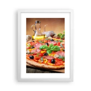 Plagát v bielom ráme - So skutočne talianskou chuťou - 30x40 cm