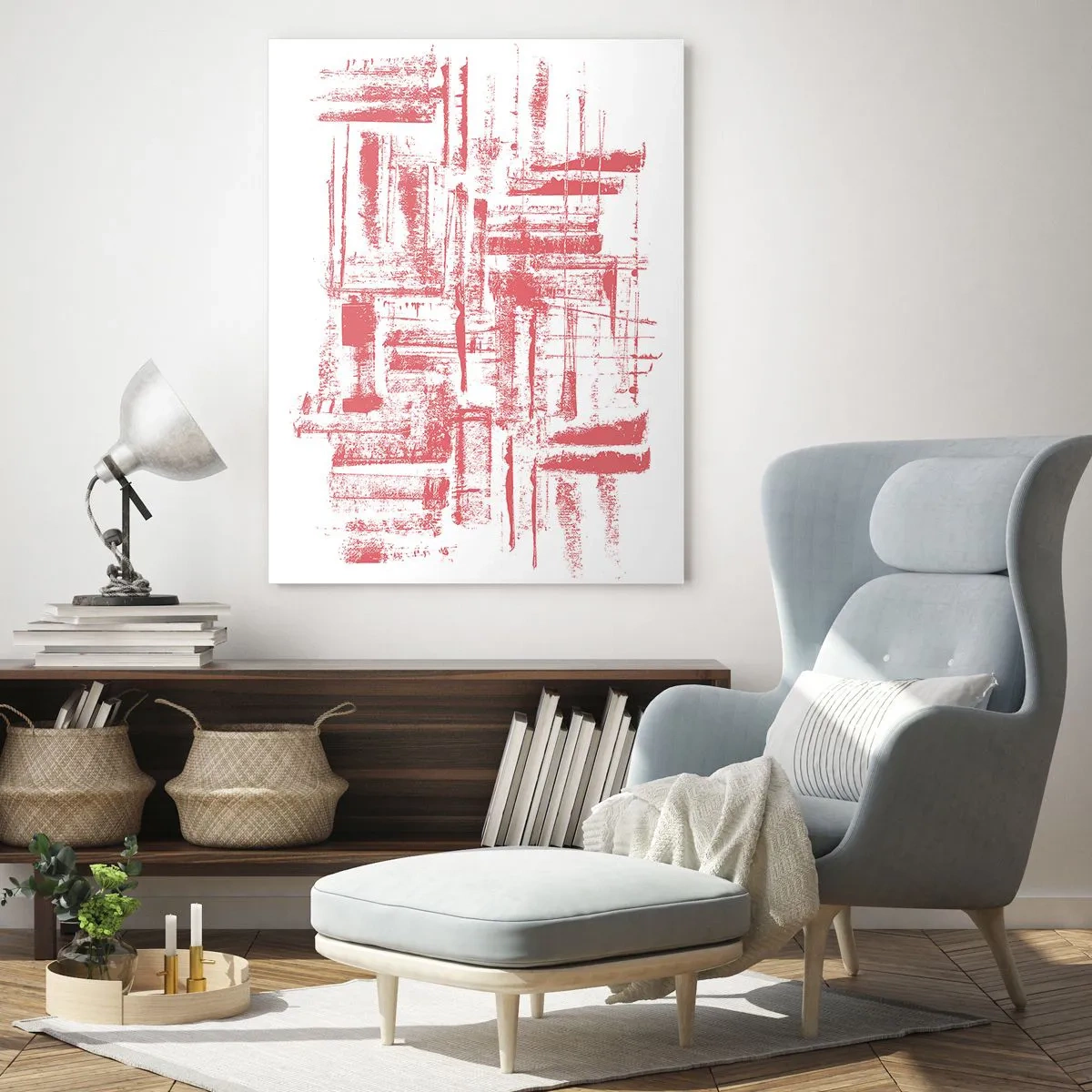 Obraz na skle - Červené mesto - 50x70 cm