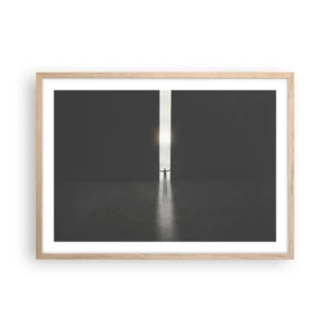 Plagát v ráme zo svetlého duba - Krok k svetlej budúcnosti - 70x50 cm