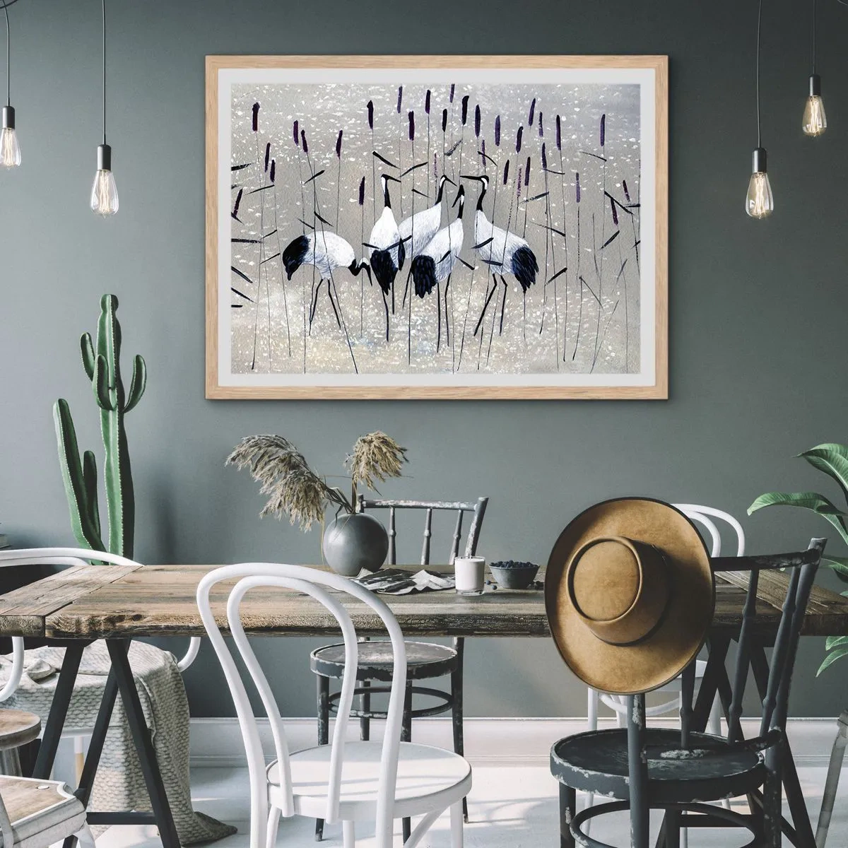 Plagát v ráme zo svetlého duba - Medzi svojimi - 50x40 cm