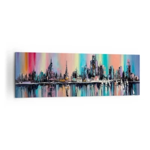 Obraz na plátne - Nočný prúd svetla - 160x50 cm