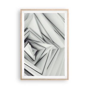 Plagát v ráme zo svetlého duba - Symfónia ostrých uhlov - 61x91 cm
