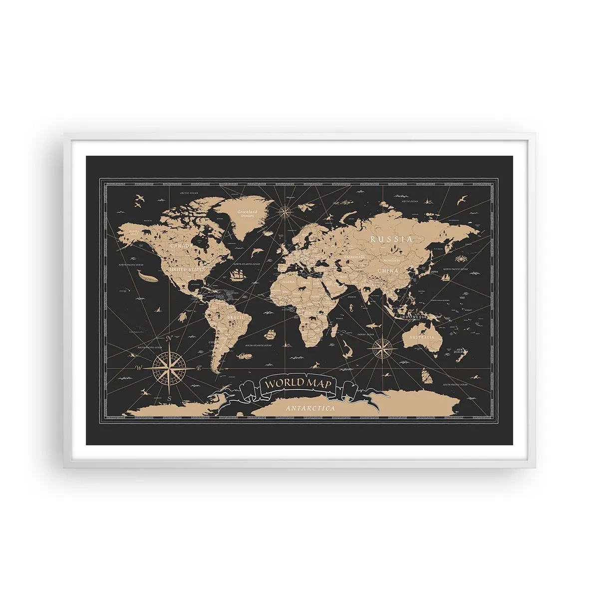 Plagát v bielom ráme - Hranice môjho sveta - 100x70 cm