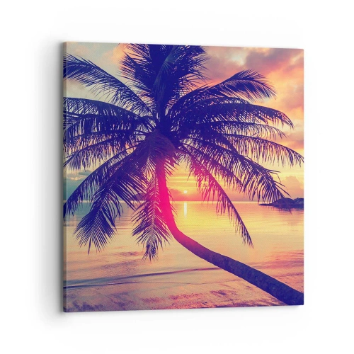 Obraz na plátne - Večer pod palmami - 70x70 cm