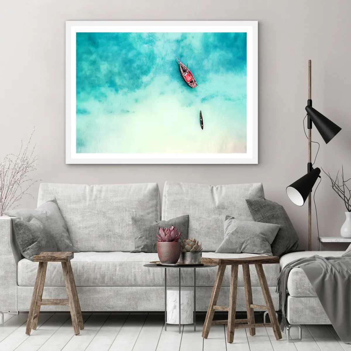 Plagát v bielom ráme - Pretože na plážach Zanzibaru, keď je prebytok vody… - 40x30 cm