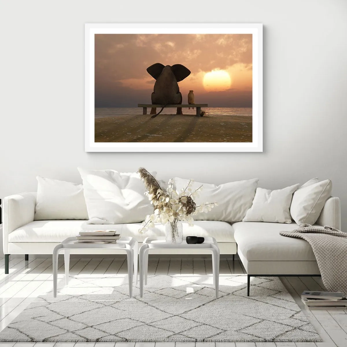 Plagát v bielom ráme - Je skvelé spolu mlčať - 40x30 cm