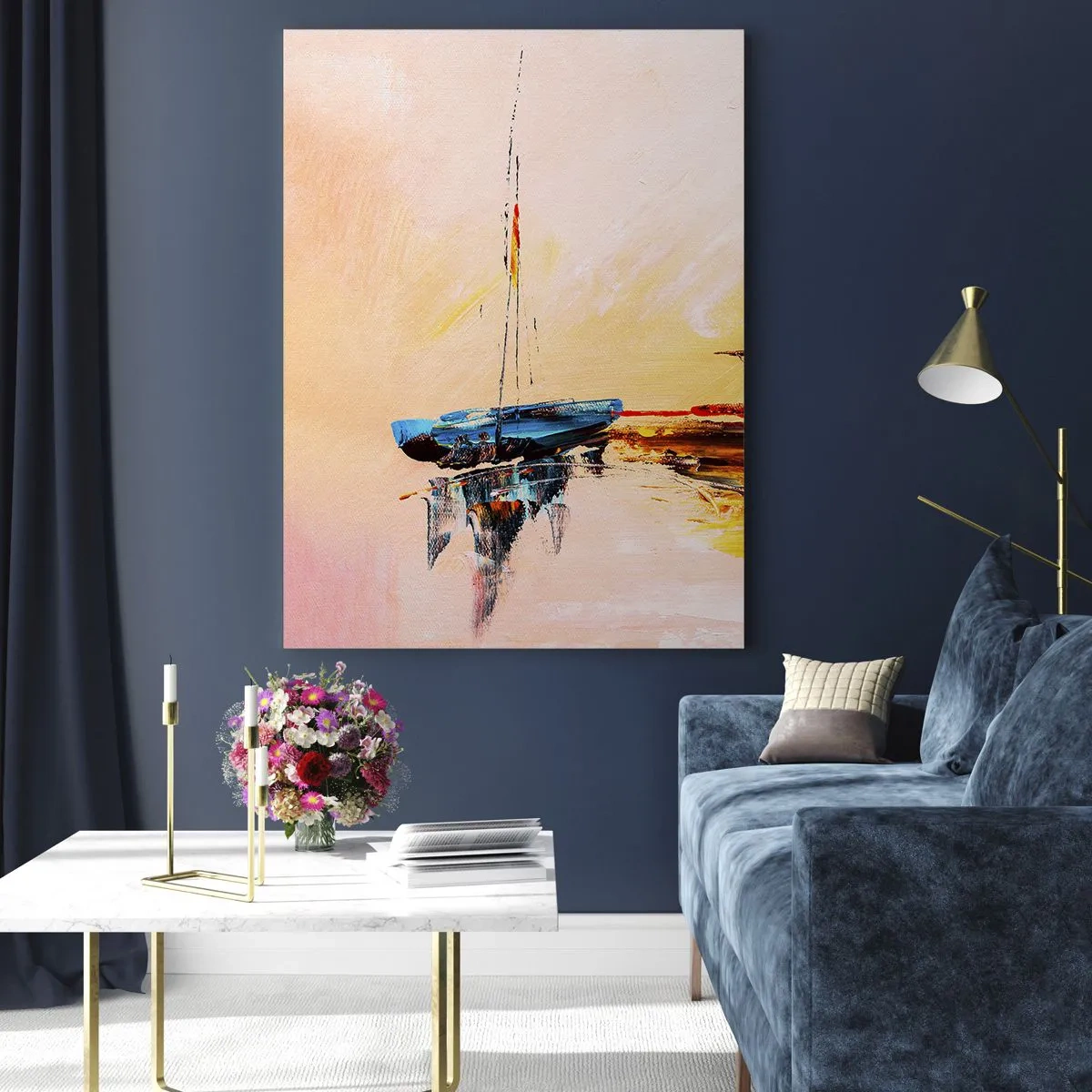 Obraz na skle - Večer v prístave - 80x120 cm