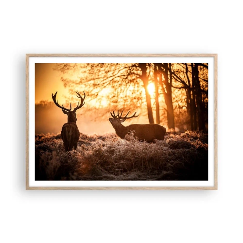 Plagát v ráme zo svetlého duba - Sen poľovníka - 100x70 cm