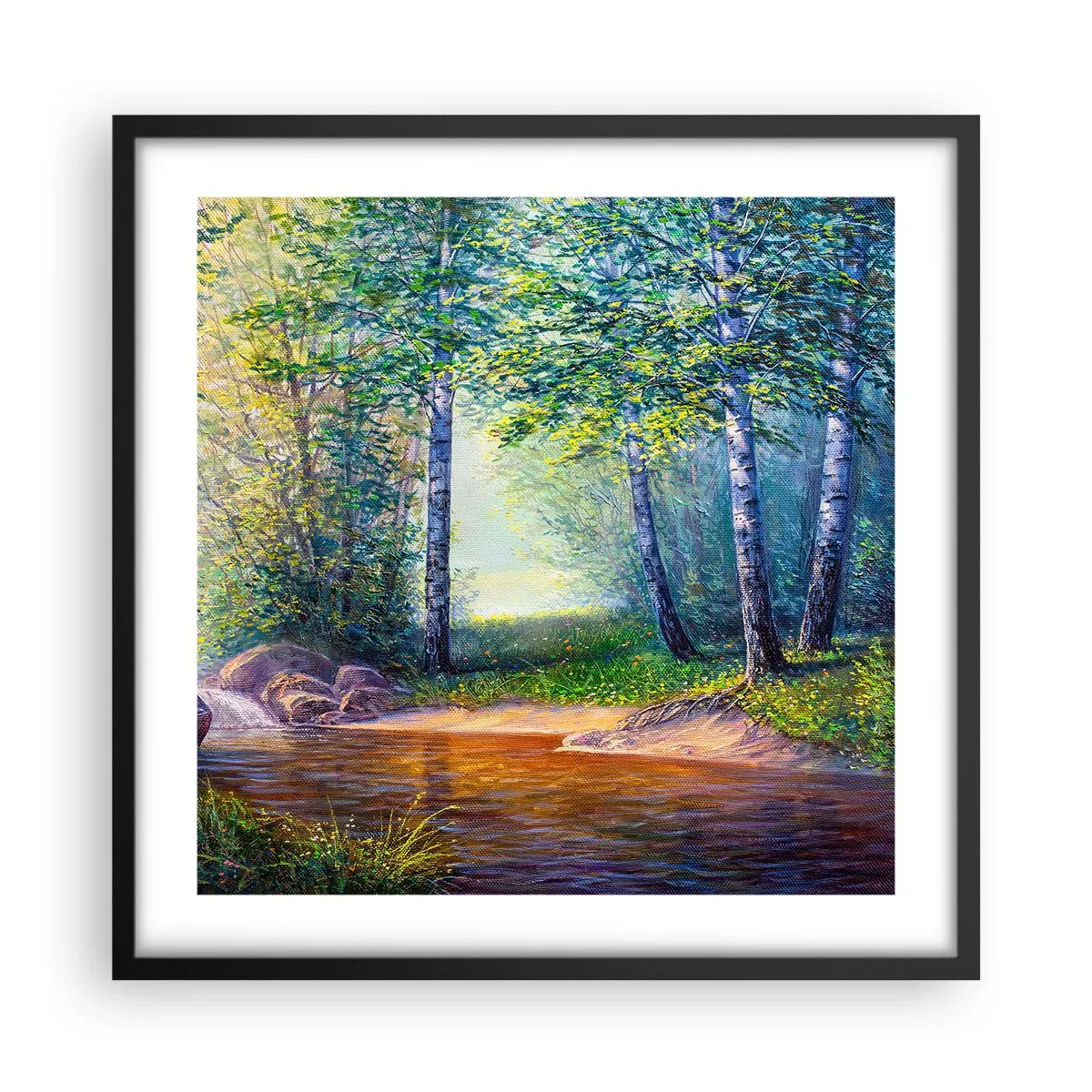 Plagát v čiernom ráme - Idylické prostredie - 50x50 cm