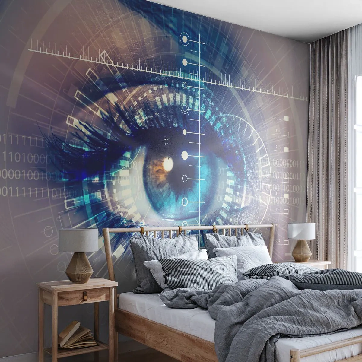 Fototapeta Standard Eco - Kybernetické oko s futuristickými prvkami - 100x70cm - Myslíš si, že ma poznáš - Moderná nástenná dekorácia do obývacej izby a spálne ARTTOR