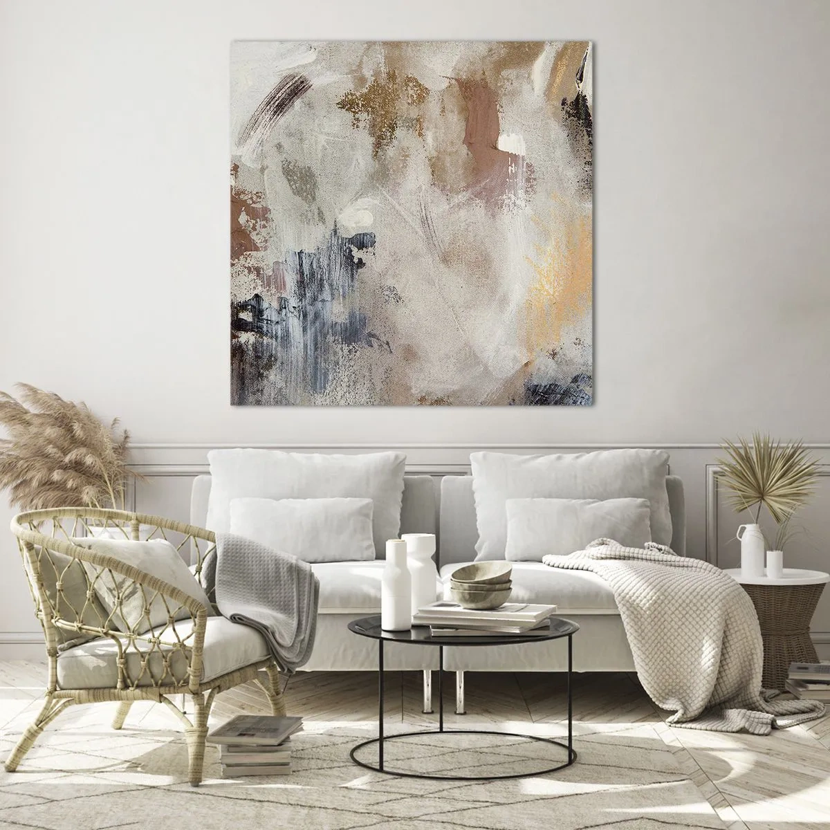 Obraz na skle - Hmlistá abstrakcia - 70x70 cm