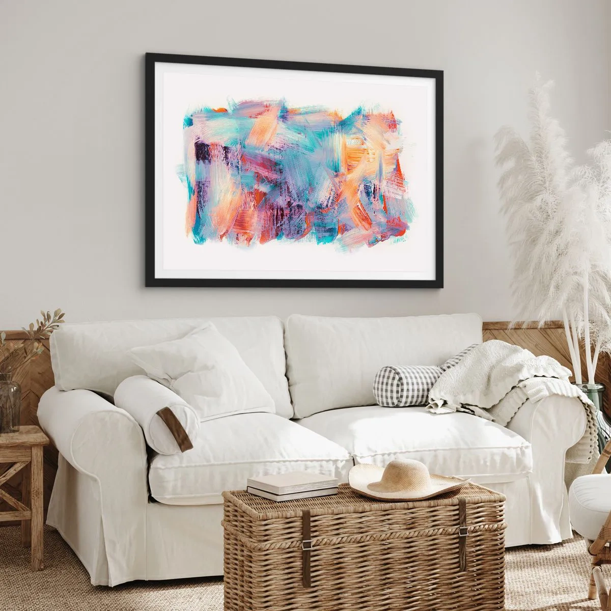 Plagát v čiernom ráme - Farebný neporiadok - 70x50 cm