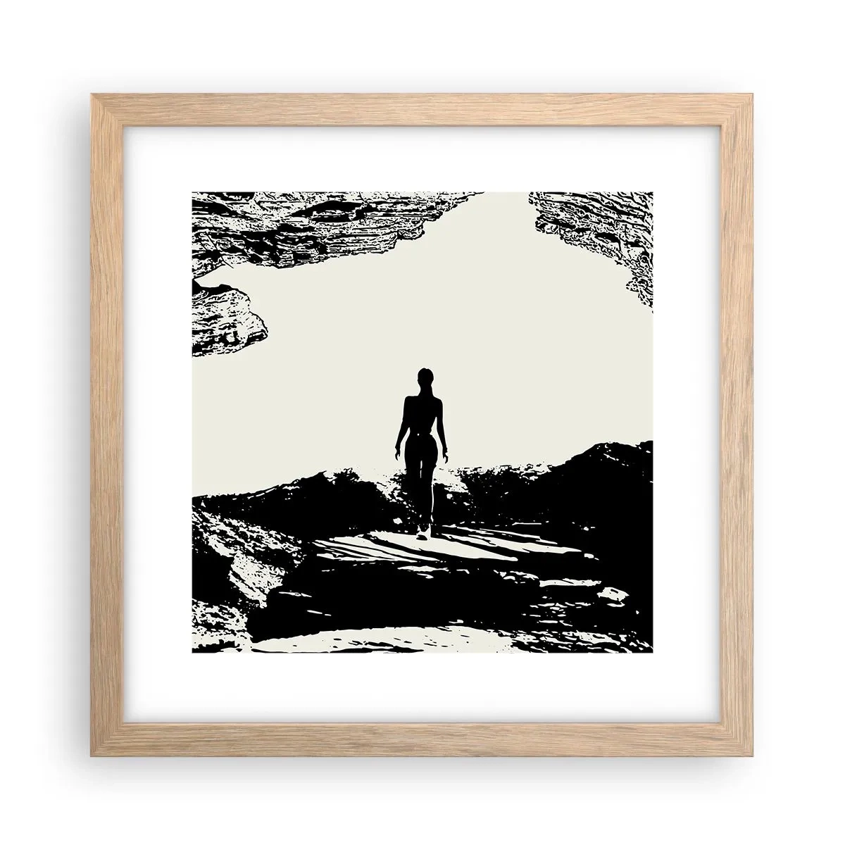 Plagát v ráme zo svetlého duba - Nový pohľad - 30x30 cm