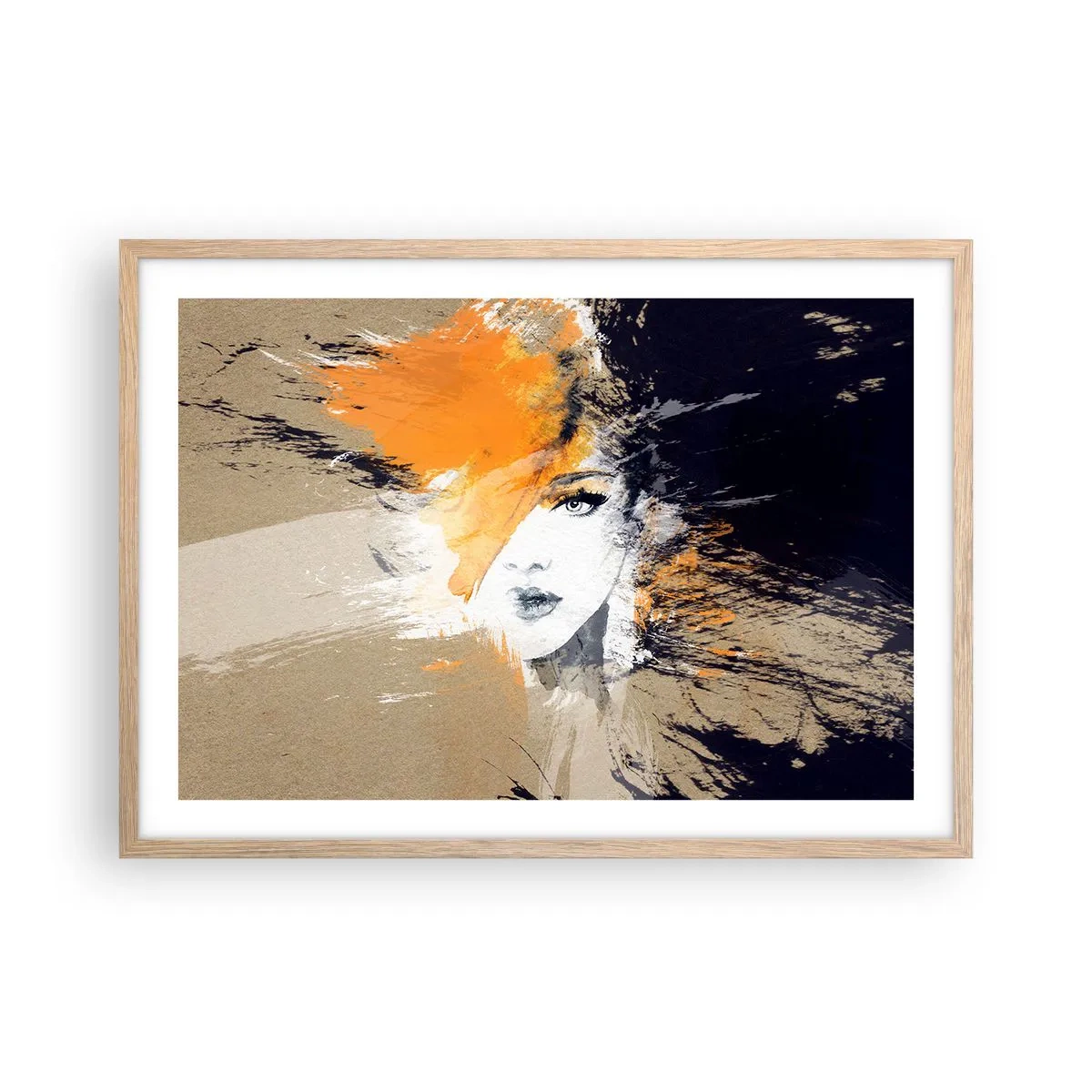 Plagát v ráme zo svetlého duba - A je svetlo - 70x50 cm