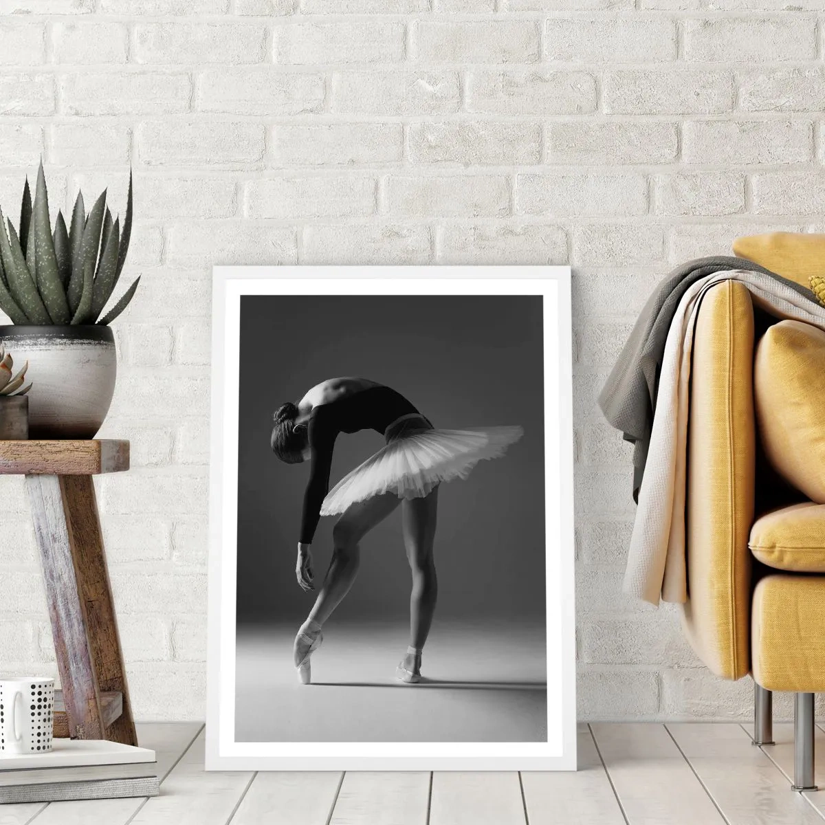 Plagát v bielom ráme - Bella ballerina - 30x40 cm