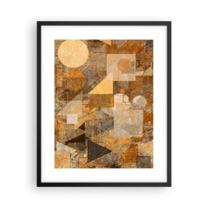 Plagát v čiernom ráme - Kubistické bronzové štúdium - 40x50 cm