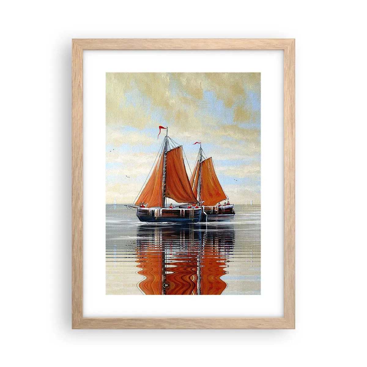 Plagát v ráme zo svetlého duba - Pluj, námorník… - 30x40 cm