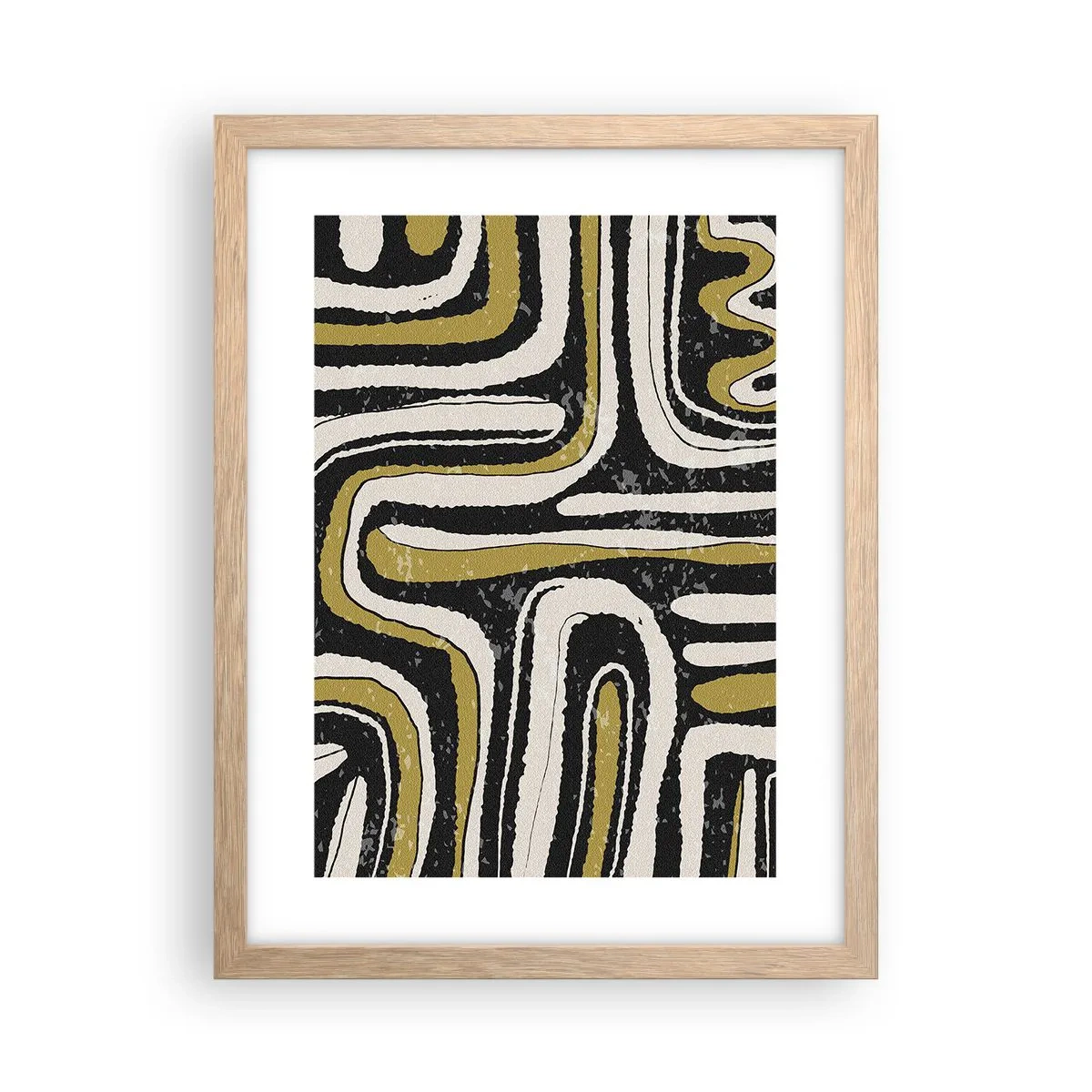 Plagát v ráme zo svetlého duba - Kompozícia: trakty a uličky - 30x40 cm