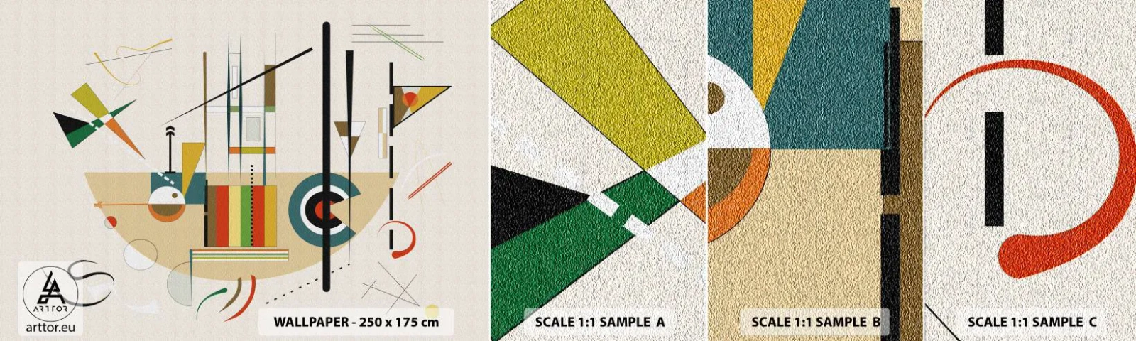 Vzorka samolepiacej fototapety Deluxe Sticker - A svet sa smeje - Abstrakcia, Kus, Tvary - 100x30 cm