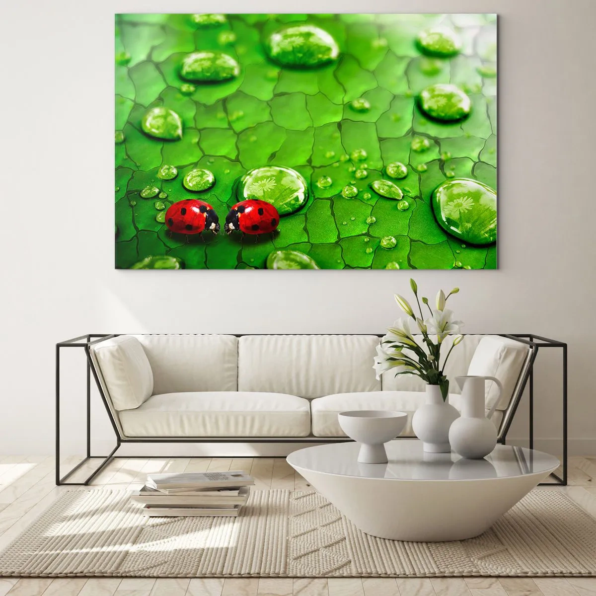 Obraz na skle - Stretnutie v zeleni - 120x80 cm