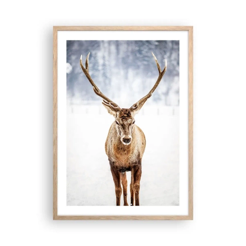 Plagát v ráme zo svetlého duba - Priamo zo snehovej hmly - 50x70 cm
