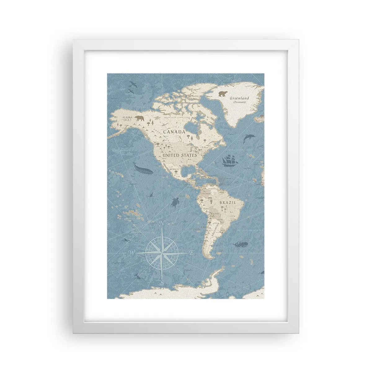 Plagát v bielom ráme - Svet na dosah ruky - 30x40 cm