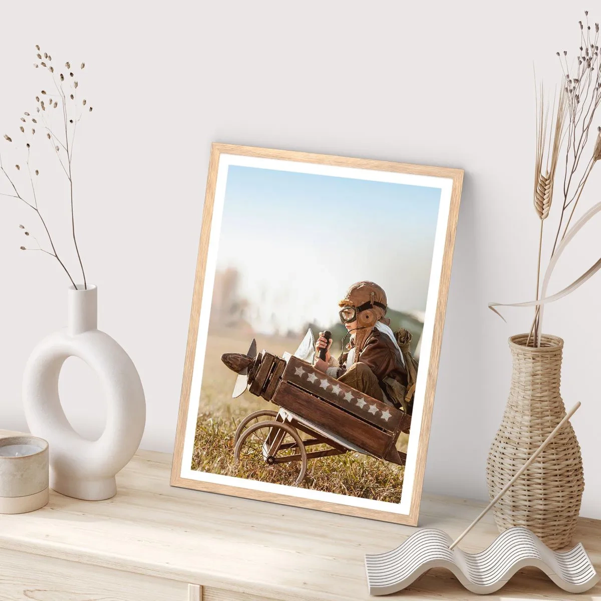 Plagát v ráme zo svetlého duba - Štart do snov - 70x100 cm