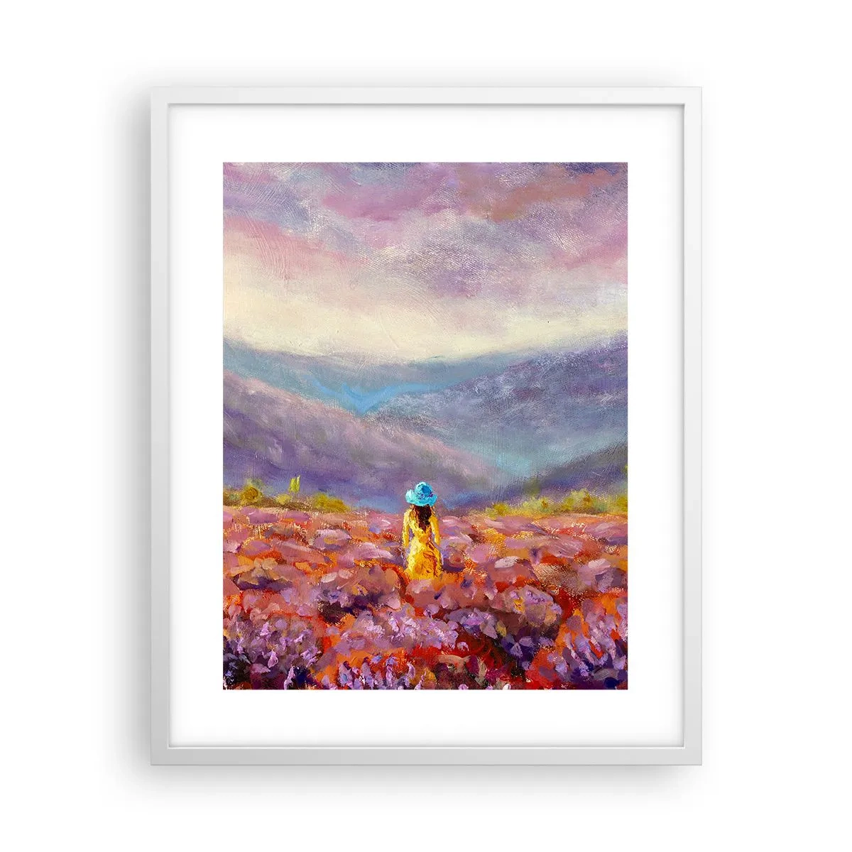 Plagát v bielom ráme - V levanduľovom svete - 40x50 cm