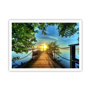 Plagát - Západ pri vode - 100x70 cm