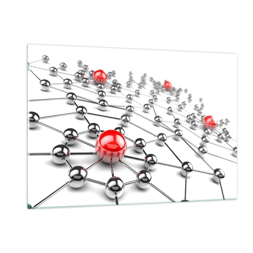 Obraz na skle - Strieborná sieť - 120x80 cm