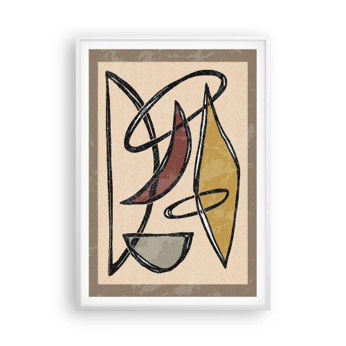 Plagát v bielom ráme - Kompozícia – oblúky a ovály - 70x100 cm