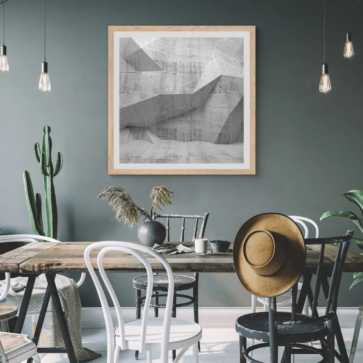 Plagát v ráme zo svetlého duba - Skutočná výzva - 60x60 cm