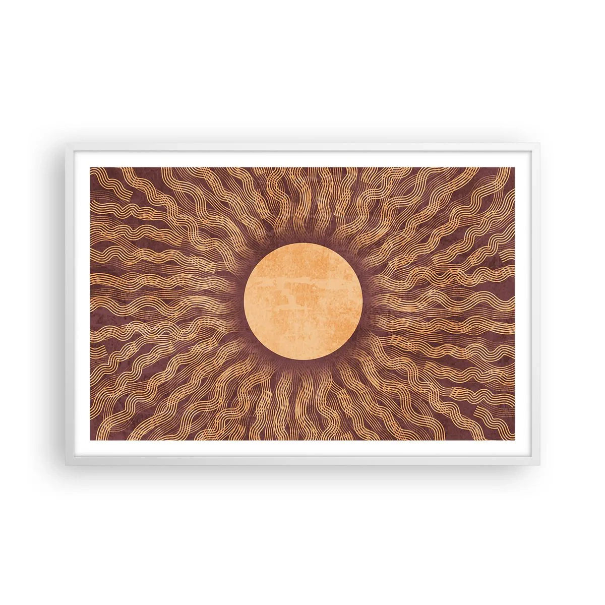 Plagát v bielom ráme - Ikona slnka - 91x61 cm