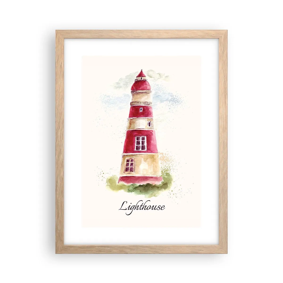 Plagát v ráme zo svetlého duba - Tu je vždy počasie - 30x40 cm