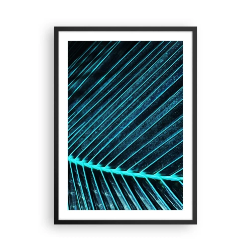 Plagát v čiernom ráme - Abstraktná štruktúra listov v neónových farbách - 50x70cm - Textúra zelene - Moderná nástenná dekorácia do obývacej izby a spálne ARTTOR