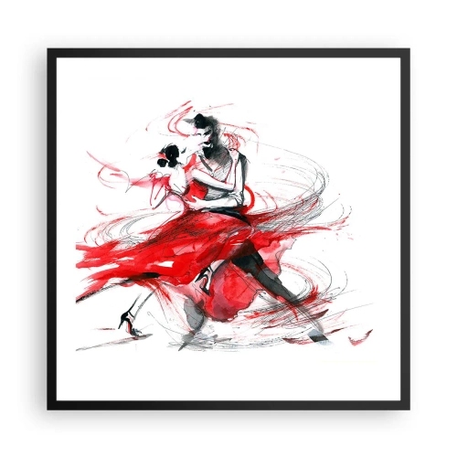 Plagát v čiernom ráme - Tango - rytmus náruživosťou - 60x60 cm