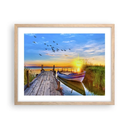 Plagát v ráme zo svetlého duba - Dovidenia, do zajtrajška - 50x40 cm