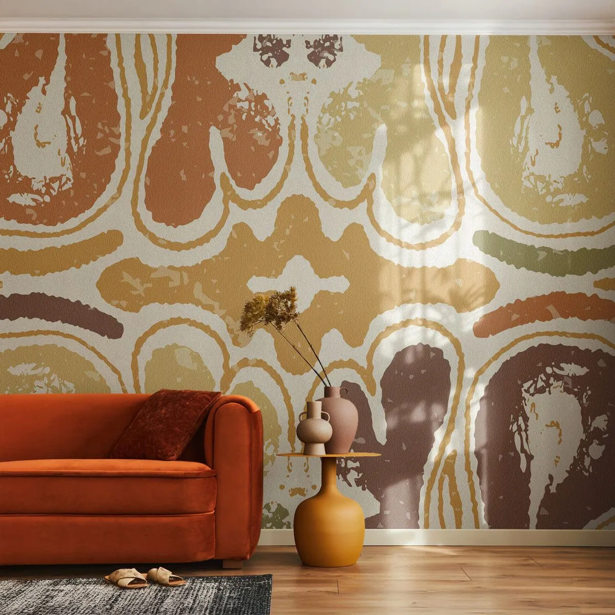 Fototapeta Standard Eco - Symetrický vzor v teplých zemitých tónoch - 100x70cm - Sentimentálna abstrakcia - Moderná nástenná dekorácia do obývacej izby a spálne ARTTOR