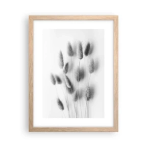 Plagát v ráme zo svetlého duba - Našuchorená tráva - 30x40 cm