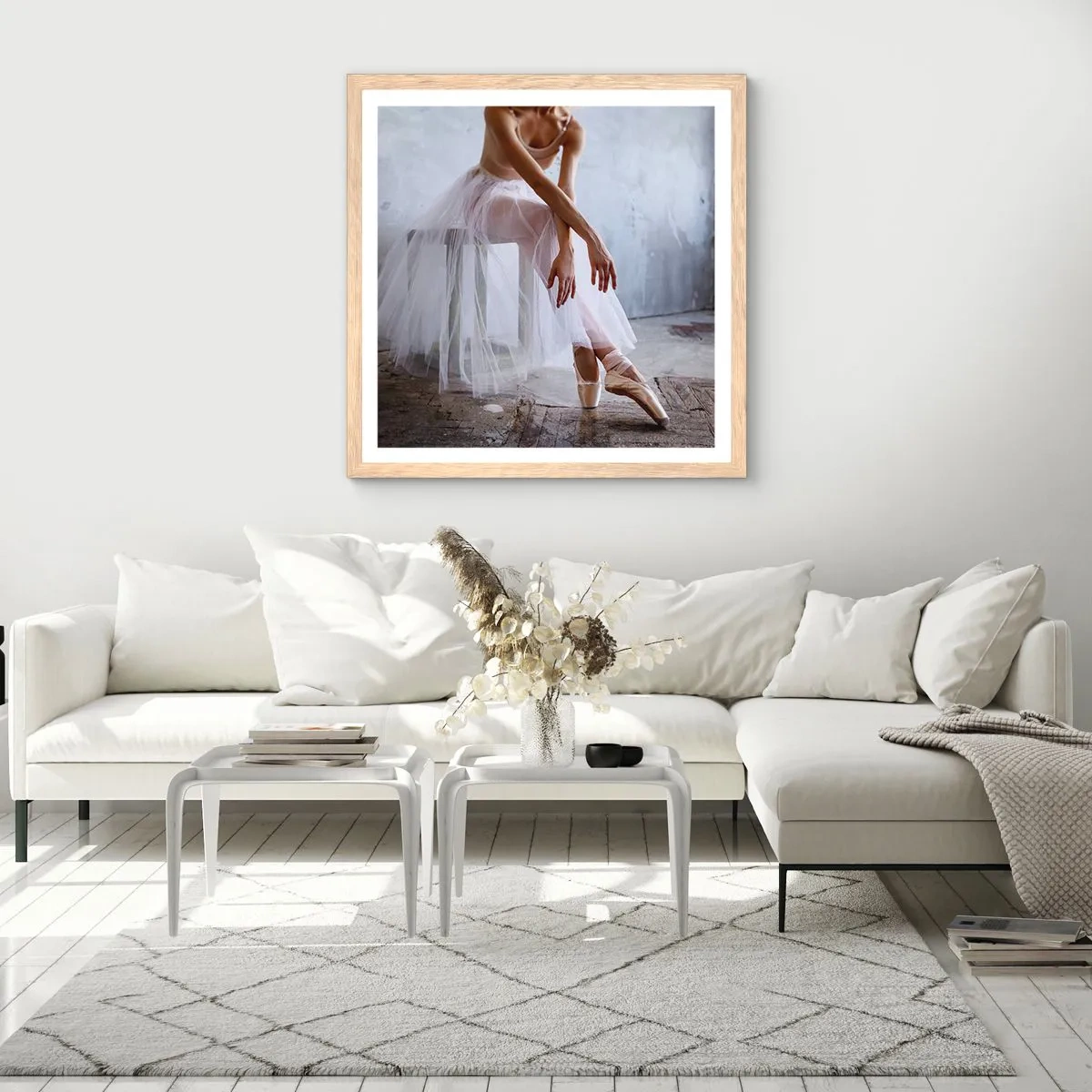 Plagát v ráme zo svetlého duba - Než sa rozsvietia svetlá rampy - 50x50 cm