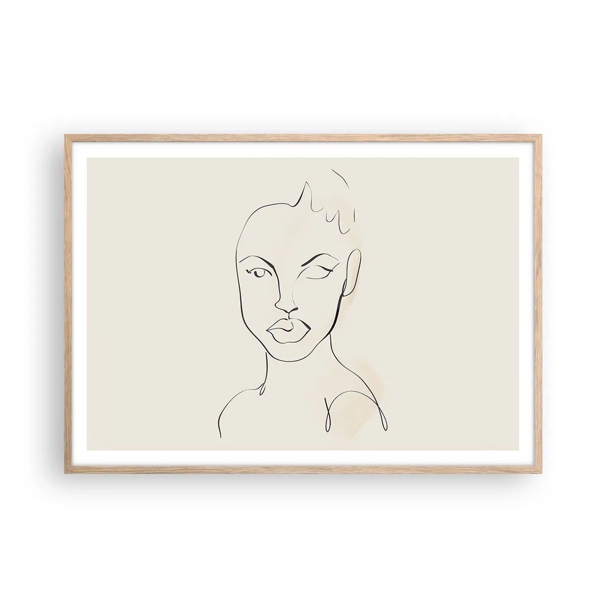 Plagát v ráme zo svetlého duba - Obrys zmyselnosti - 100x70 cm