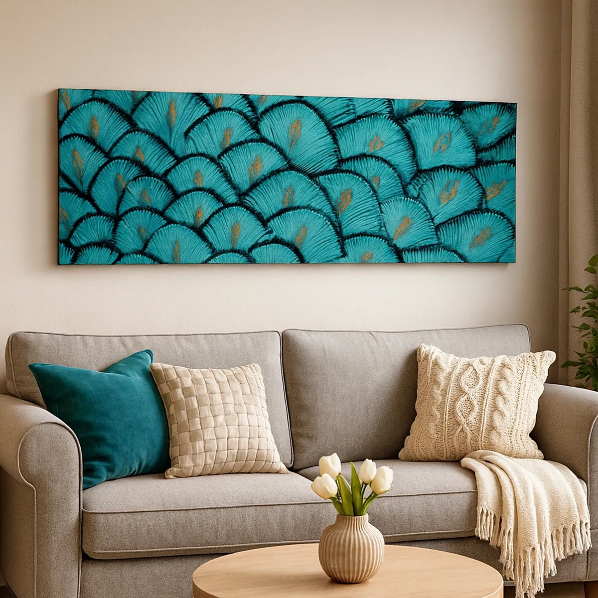 Obraz na plátne - Veľká slávnosť peria - 30x30 cm