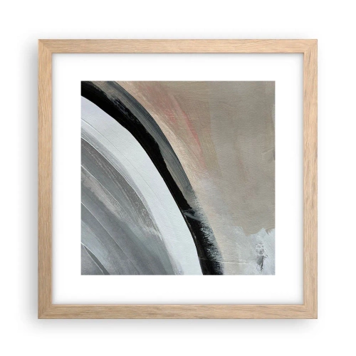 Plagát v ráme zo svetlého duba - Kompozícia: čierny a šedý oblúk - 30x30 cm